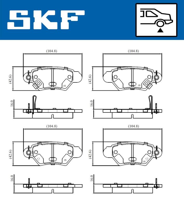 Jogo de 4 pastilhas de travão SKF ref. VKBP 90894 A